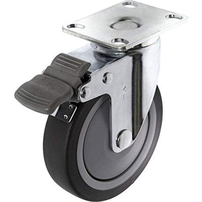 TOOLCRAFT TO-5137920 Zwenkwiel met parkeerrem en schroefplaat 100 mm TPR Draagvermogen (max.): 65 kg TOOLCRAFT TO-5137920 Zwenkwiel met parkeerrem en schroefplaat 100 mm TPR Draagvermogen (max.): 65 kg