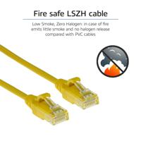 ACT DC9852 LSZH U/UTP CAT6 Datacenter Slimline Patchkabel Snagless | RJ45 Connectoren | Geel | 25 cm - thumbnail