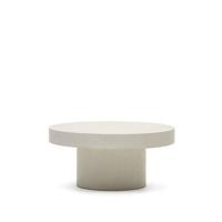 Kave Home Aiguablava salontafel Ø90 cm cement Wit - thumbnail