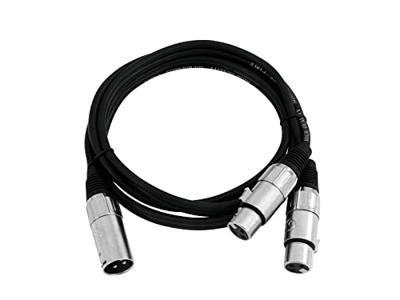 Omnitronic 30225207 XLR Adapterkabel [1x XLR-stekker 3-polig - 2x XLR-bus 3-polig] 0.50 m Zwart - thumbnail