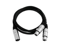 OMNITRONIC Adaptercable XLR(M)/2xXLR(F) 0.5m bk - thumbnail
