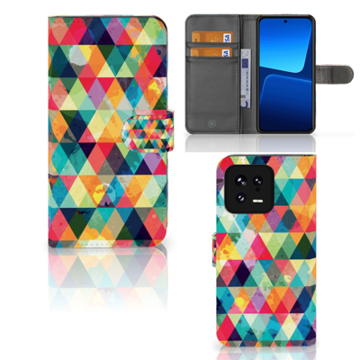 Xiaomi 13 | Telefoon Hoesje | Geruit | Portemonnee hoesje Xiaomi 13 | Telefoon Hoesje | Geruit | Portemonnee hoesje