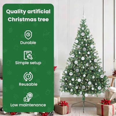 VidaXL Kunstmatig voorverlicht kerstboom met 300 led groen 180 cm pvc