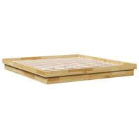 Bedframe zonder matras 200x200 cm massief hout eiken - thumbnail