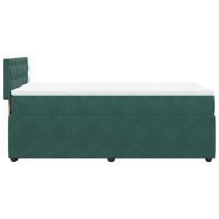 Boxspring met matras fluweel donkergroen 90x200 cm - thumbnail