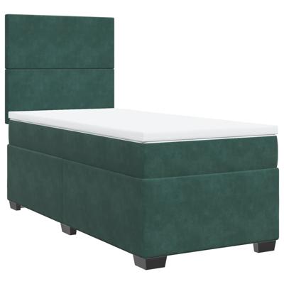 Boxspring met matras fluweel donkergroen 160x200 cm