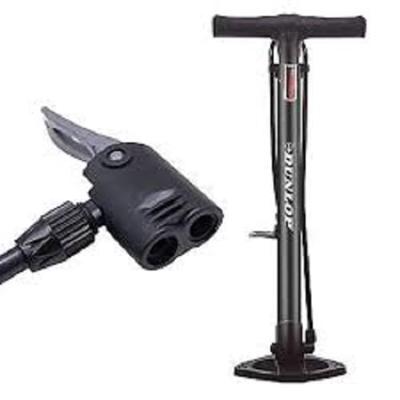 Dunlop Fietspomp staand met Extra Ventielen Zwart