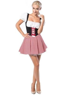 Dirndl Eva Rood/Zwart Kort