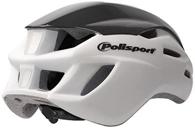 Polisport helm aero road mat wit/glans zwart/geel m 55-58cm