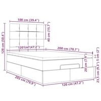 Ottoman bed met matrassen en LED's 120x200cm fluweel - thumbnail