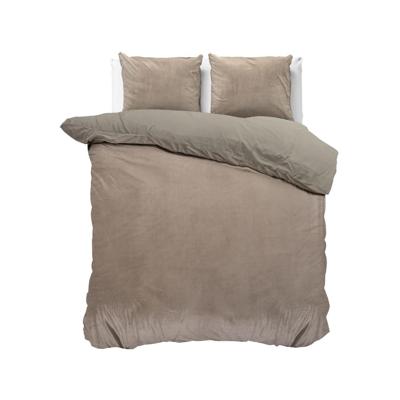 Sleeptime Velvet Uni Dekbedovertrek Taupe 240 x 220 cm