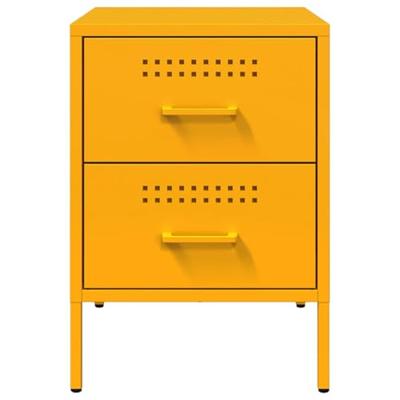 Nachtkastjes 2 st 36x39x50,5 cm staal mosterdgeel