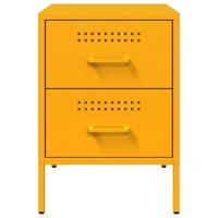 Nachtkastjes 2 st 36x39x50,5 cm staal mosterdgeel - thumbnail