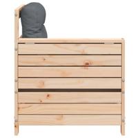 Tuinbank met armleuning en kussen massief grenenhout - thumbnail