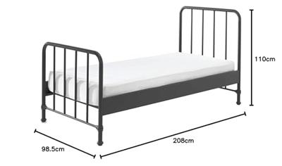 Vipack bed Bronxx - zwart - 90x200 cm