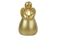 LED kaars engel L goud 8,5x8,5x14,5cm - thumbnail