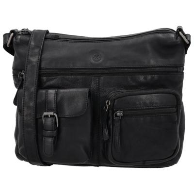 Hide & stitches paint rock crossbodytas-Black