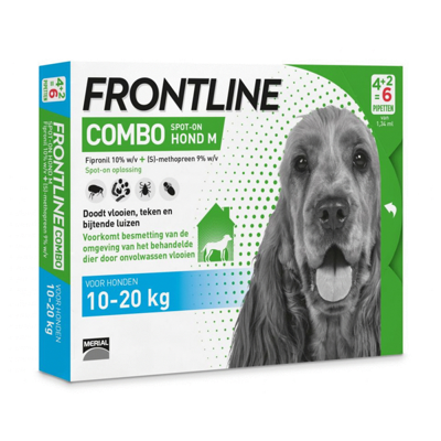 Frontline Combo Spot On hond M / 10-20 kg 6 pipetten
