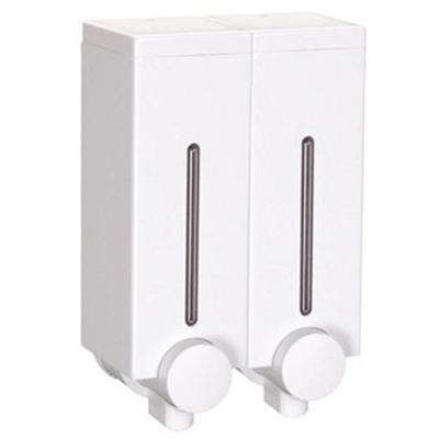 Diaqua zeepdispenser compact dubbel 2x450ml met schroefgaten wit 45130104