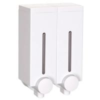 Diaqua zeepdispenser compact dubbel 2x450ml met schroefgaten wit 45130104 - thumbnail