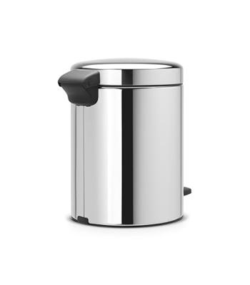 Brabantia NewIcon Pedaalemmer - 5 liter - kunststof binnenemmer - brilliant steel 112621