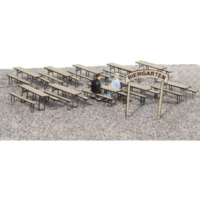 MBZ 80268 H0 meubilair voor een Biergarten Bouwpakket, Ongeverfd