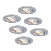 Set van 6 Chandler LED inbouwspots - 6W 570lm - GU10 LED Module - 4000K neutraal wit - Dimbaar - Kantelbaar - IP20 voor binnen - RVS - thumbnail