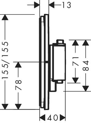 Hansgrohe ShowerSelect Comfort Q thermostaat inbouw, Brushed Black Chrome