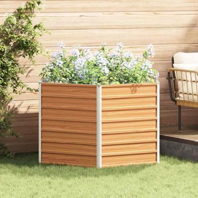 Verhoogd Tuinbed Licht Bruin 129 x 129 x 77 cm