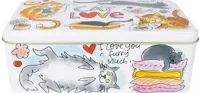 Blond Amsterdam koekblik rvs cat love 20x11x7cm multi - thumbnail