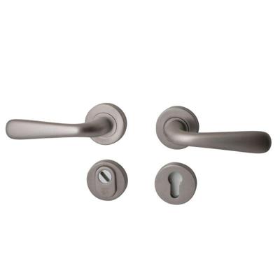 Hardbrass Achterdeurset Silvia compleet SKG3 met kerntrekbeveiliging - PVD Inox Hardbrass Achterdeurset Silvia compleet SKG3 met kerntrekbeveiliging - PVD Inox