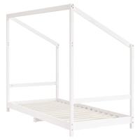 Kinderbedframe 2x(90x200) cm massief grenenhout wit - thumbnail