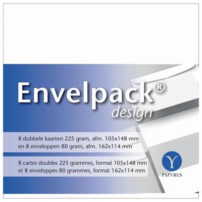 Dubbele kaart papyrus envelpack c6 114x162mm wit