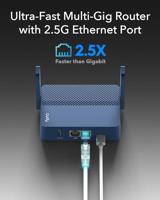 Cudy AX3000 draadloze router Gigabit Ethernet Blauw - thumbnail