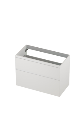 INK - Onderkast 2 Laden Greeploos Gelakt 45gr A-symmetrisch - 900x450x650 Mm - Mat Wit