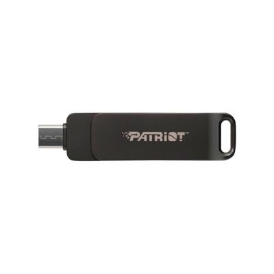 Flashdrive PATRIOT Rage R550 64GB 100 MB/S USB A+C Draaibaar ontwerp (PE64GR550DSAD) Zwart