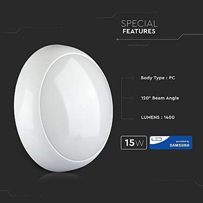 LED Plafondlamp - 15 Watt 1400 lumen - 3 Lichtkleuren instelbaar - Rond 32cm - Opbouw - Plafonniere - IP65 waterdicht - Badkamerlamp - Wit - thumbnail