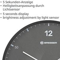 BRESSER MyTime LEDsec wandklok 24 cm met temperatuurweergave (athrazit) - thumbnail