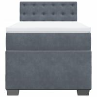 Boxspring met matras fluweel donkergrijs 140x200 cm - thumbnail
