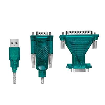 LogiLink Adapter Serieel [1x USB-A 2.0 stekker - 1x D-sub stekker 9-polig, D-sub stekker 25-polig] 1.3 m Groen
