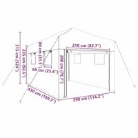 Kas met dak Groen 290 x 430 x 315 cm Staal - thumbnail