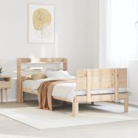 Bedframe met hoofdbord massief grenenhout 100x200 cm - thumbnail