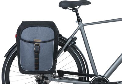Basil miles double bag - dubbele fietstas, unisex, sportief, 34l, waterdicht, zwart