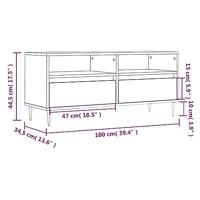 Tv-meubel 100x34,5x44,5 cm bewerkt hout betongrijs - thumbnail