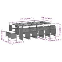 15-delige Tuinset met kussens poly rattan beige - thumbnail
