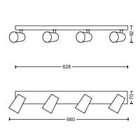 Philips SpotlampPaisley 4-lichts wit - 5057431PN - thumbnail