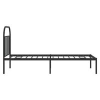 Bedframe met hoofdbord metaal zwart 90x200 cm - thumbnail