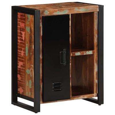 Dressoir 55x35x70 cm massief gerecycled hout meerkleurig