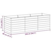 Verhoogde plantenbak Licht Bruin 240 x 80 x 77 cm - thumbnail