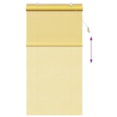 VidaXL Rolgordijn met gordijnen geel 100 x 220 cm bamboe